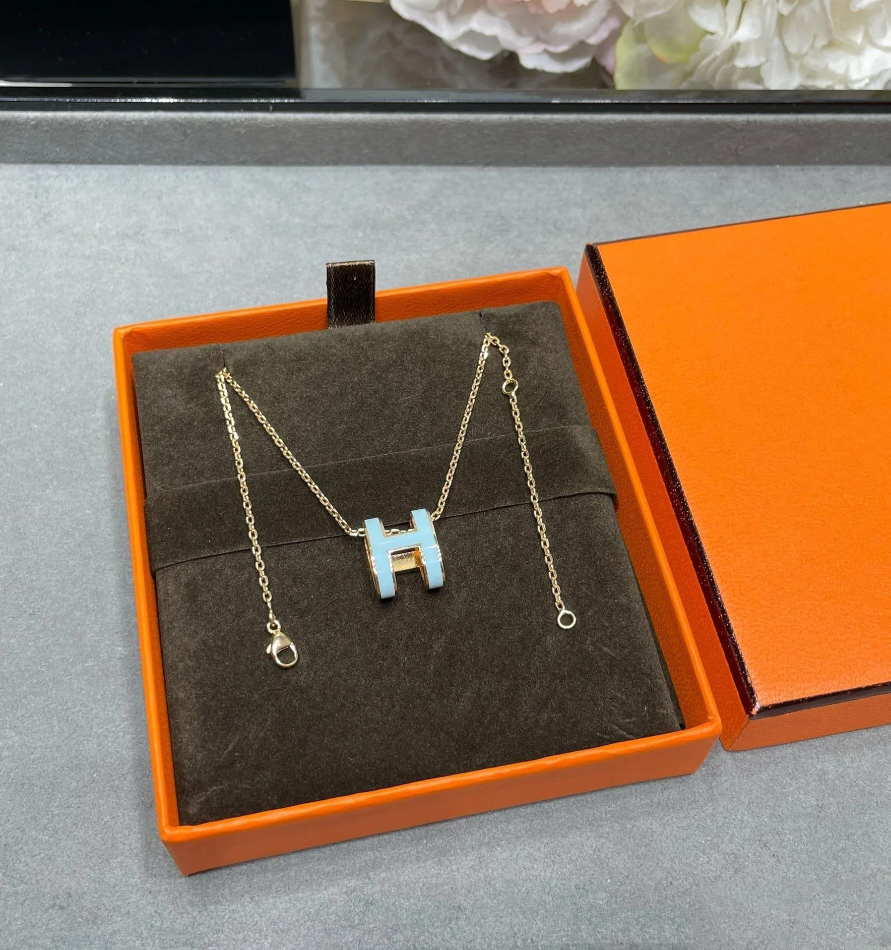 [Hermes]POP H SKY BLUE NECKLACE