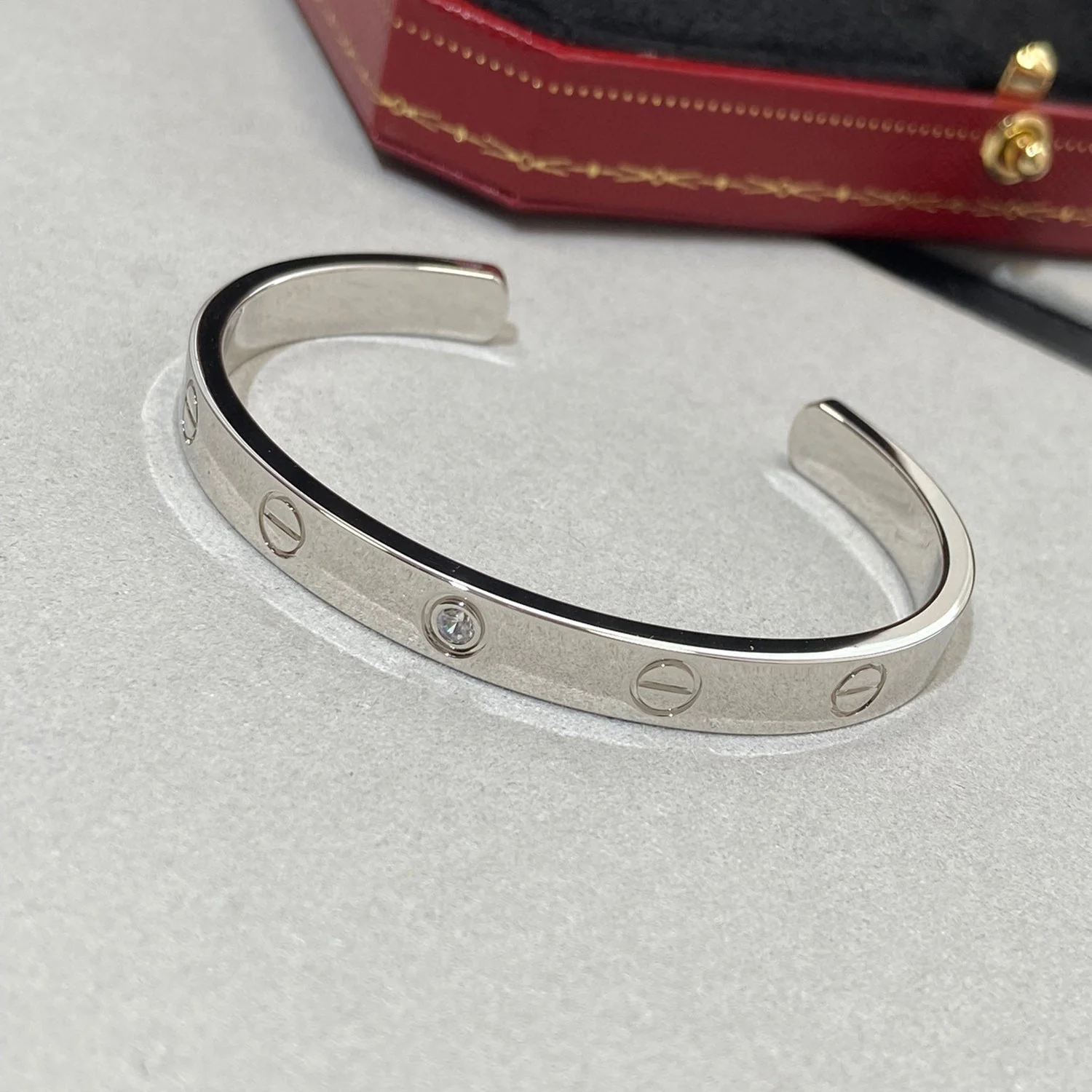 [Cartier]LOVE BRACELET 6.1MM 1 DIAMOND OPEN CUFF