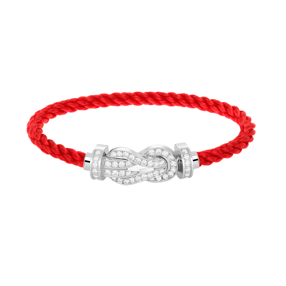 [Fred]CHANCE LARGE 8 FIGURE BUCKLE FULL DIAMOND BRACELET SILVER