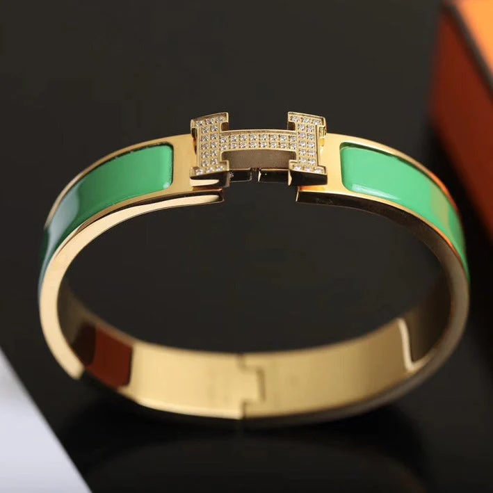 [Hermes]H BRACELET GOLD DIAMOND