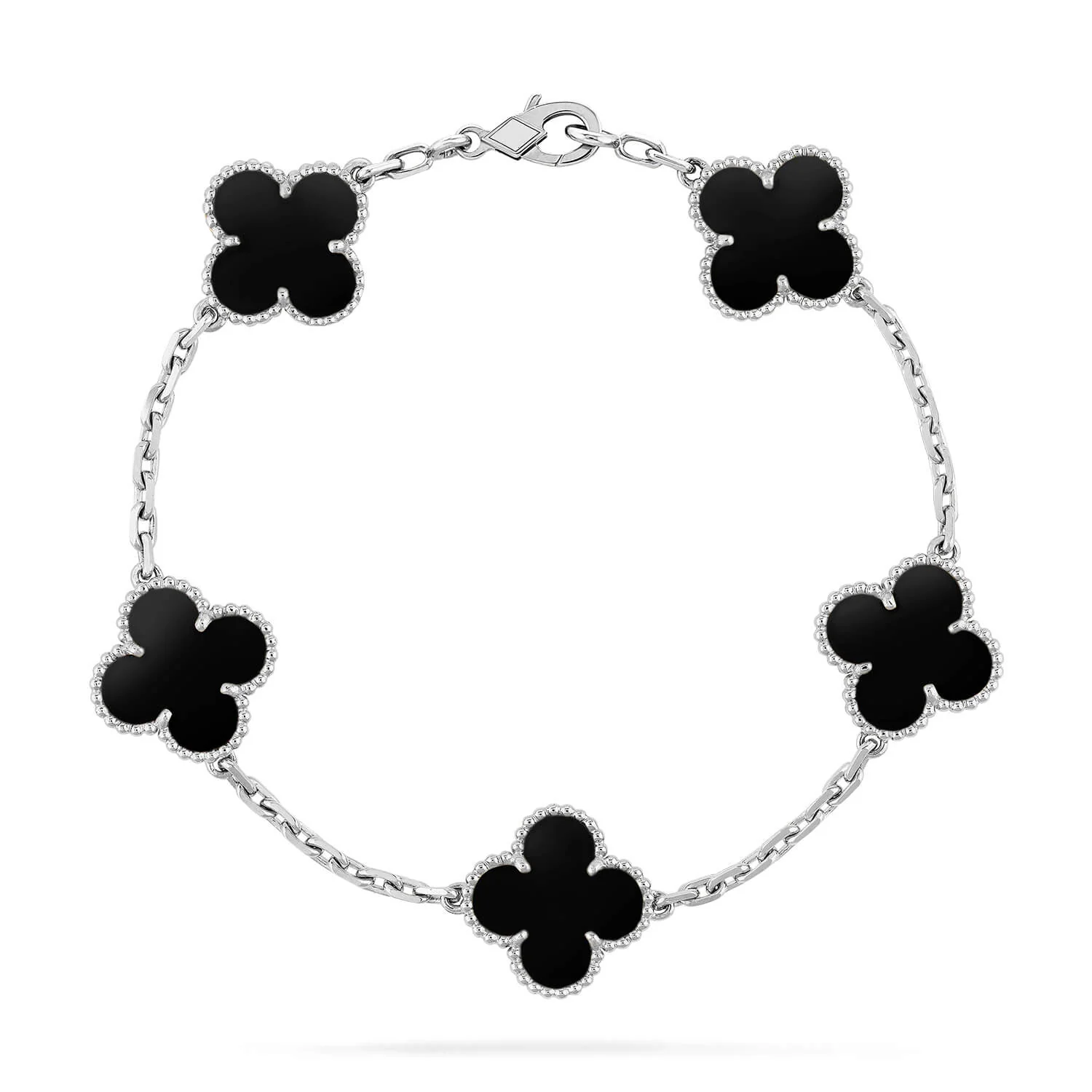 [Van Cleef & Arpels] 5 MOTIF ONYXS  BRACELET SILVER