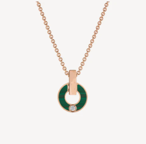 [Bulgari]GARI NECKLACE PINK GOLD MALACHITE