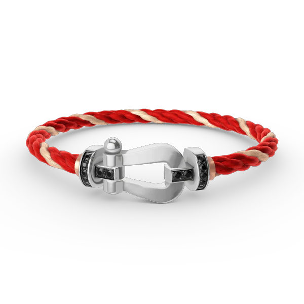 [Fred]FORCE LARGE HORSESHOE BLACK DIAMOND BRACELET SILVER