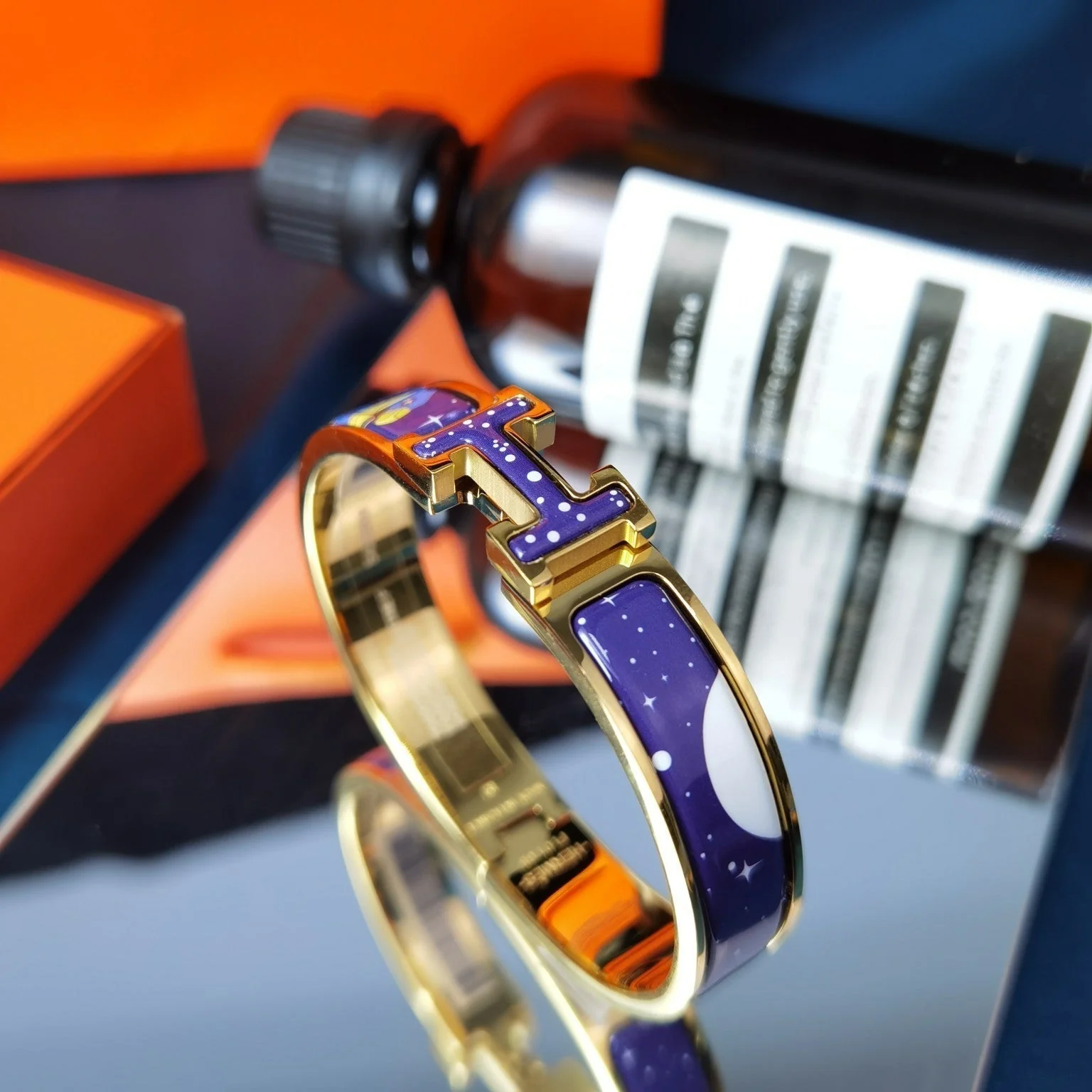 [Hermes]H STAR AND MOON BRACELET 12MM