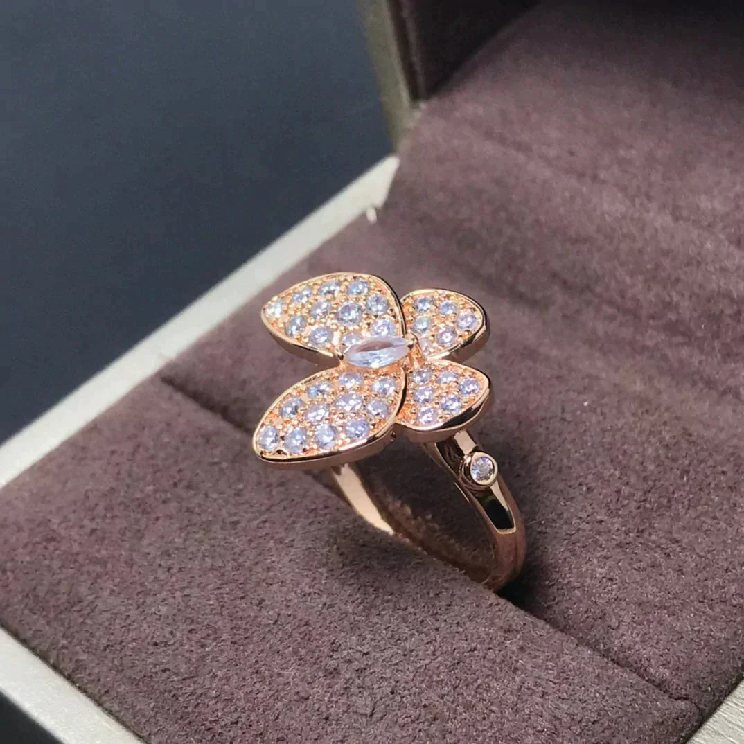 [Van Cleef & Arpels]BUTTERFLY PINK GOLD DIAMOND RING