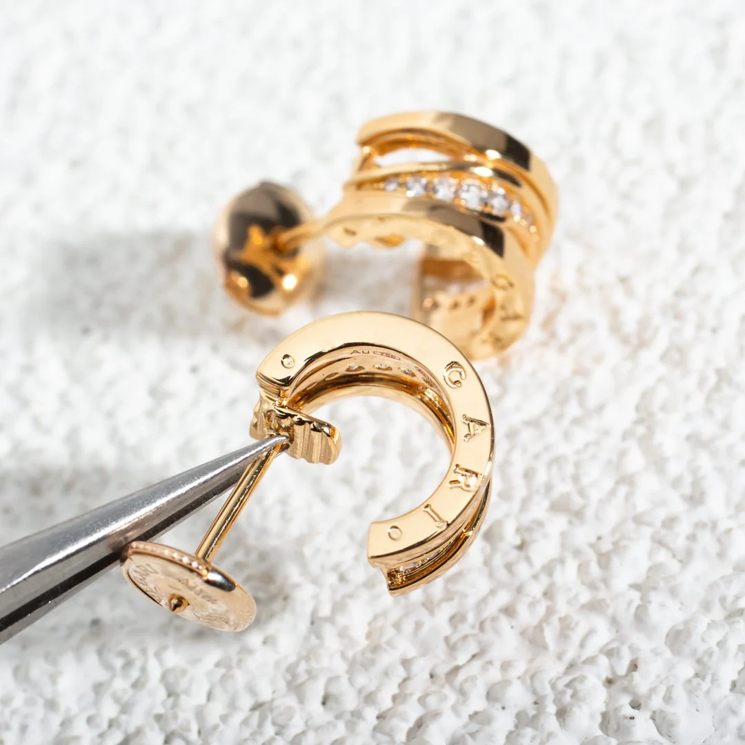 [Bulgari]ZERO 1 PINK GOLD DIAMONDS EARRINGS