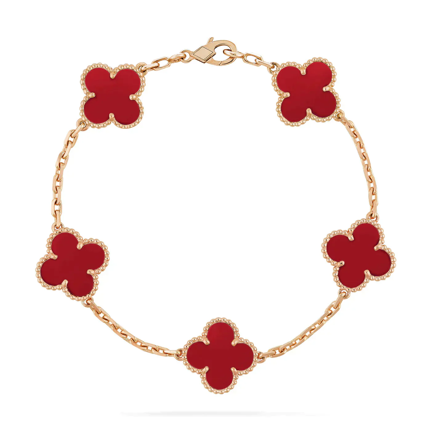 [Van Cleef & Arpels] 5 MOTIFS RED AGATE  BRACELET