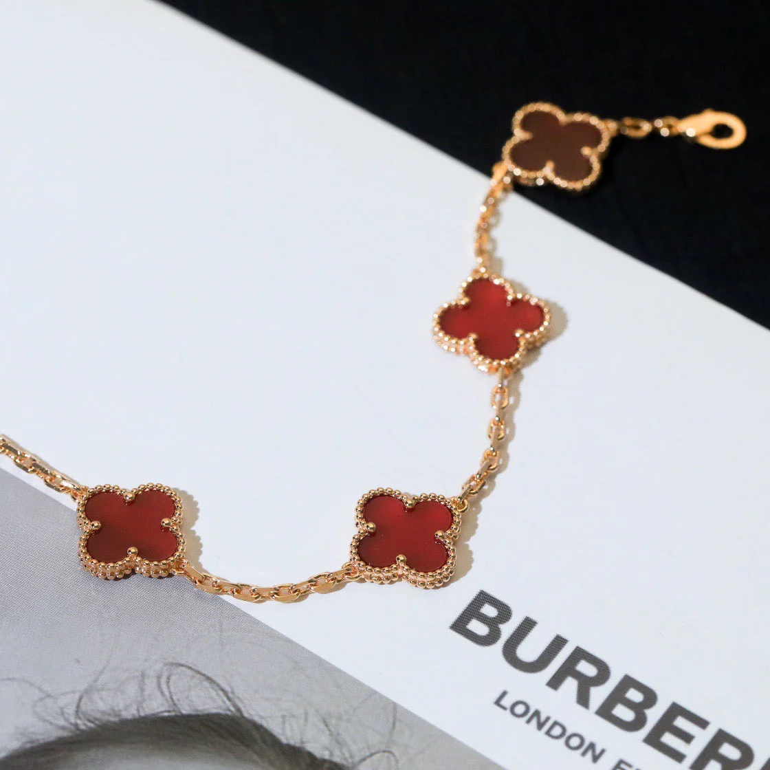 [Van Cleef & Arpels] 5 MOTIFS RED AGATE  BRACELET