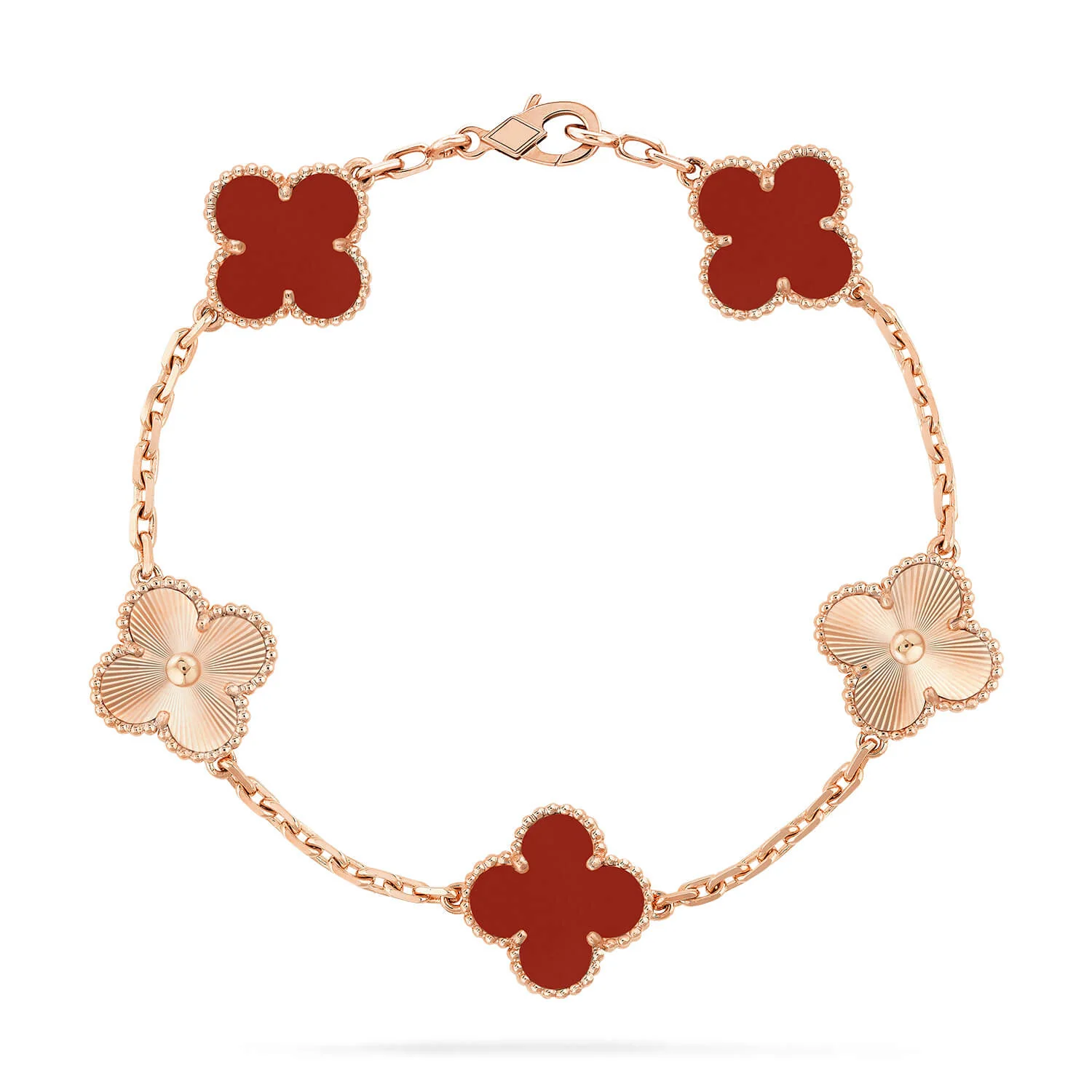[Van Cleef & Arpels]  5 MOTIFS CARNELIAN GOLD BRACELET