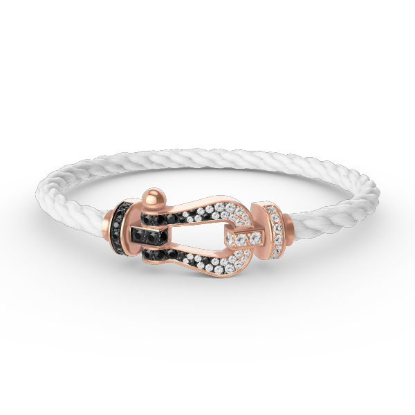 [Fred]FORCE LARGE HORSESHOE BLACK WHITE DIAMOND BRACELET ROSE GOLD