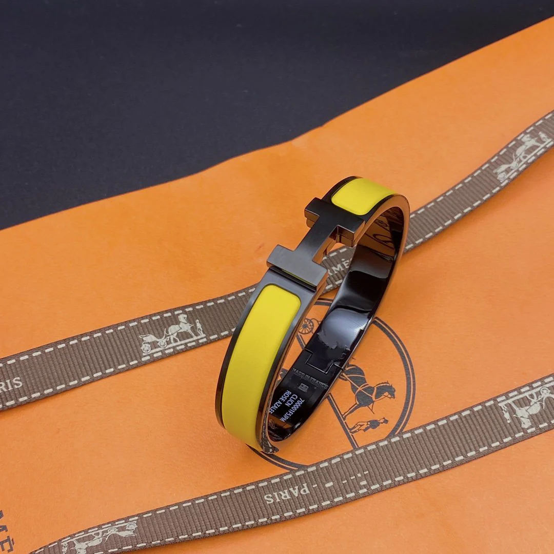 [Hermes]CLIC HM SO BLACK YELLOW BRACELET