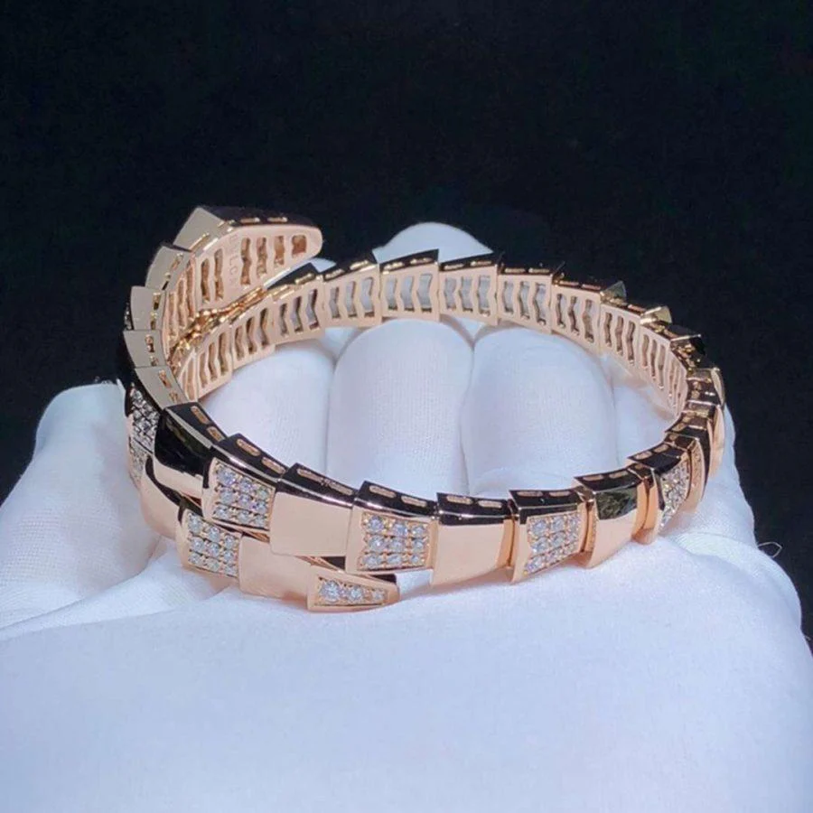 [Bulgari]SERPENTI WIDE BRACELET PINK GOLD DIAMOND
