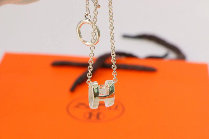 [Hermes]HM NECKLACE H LETTER OVAL SERIES