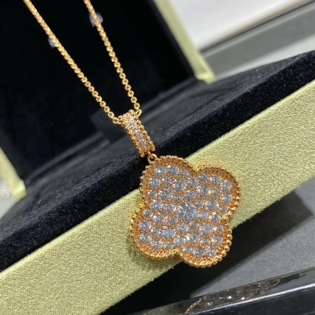 [Van Cleef & Arpels] 25MM LARGE PEDANT DIAMOND PAVED LONG NECKLACE