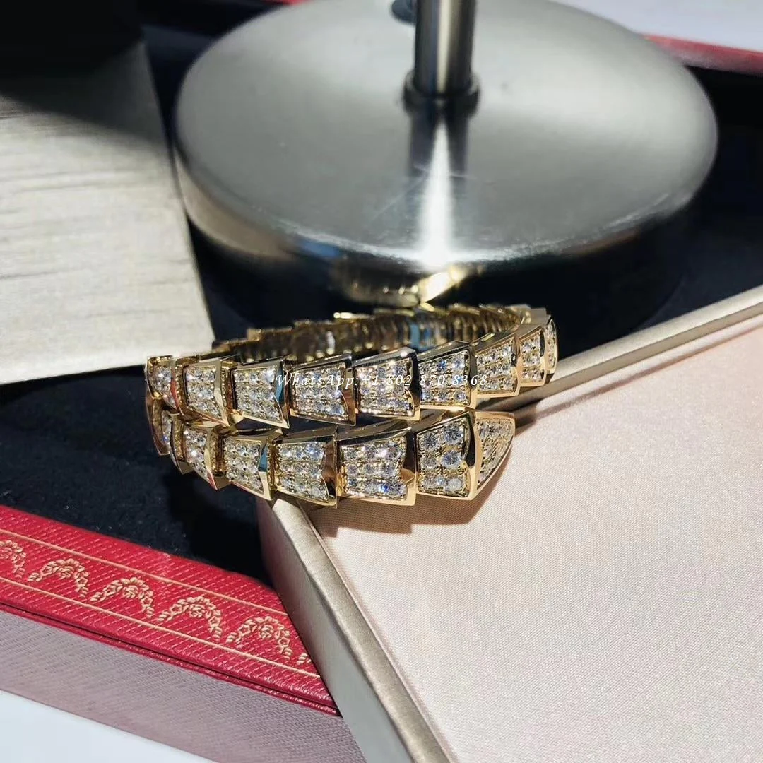 [Bulgari]SERPENTI BRACELET 8MM GOLD DIAMOND