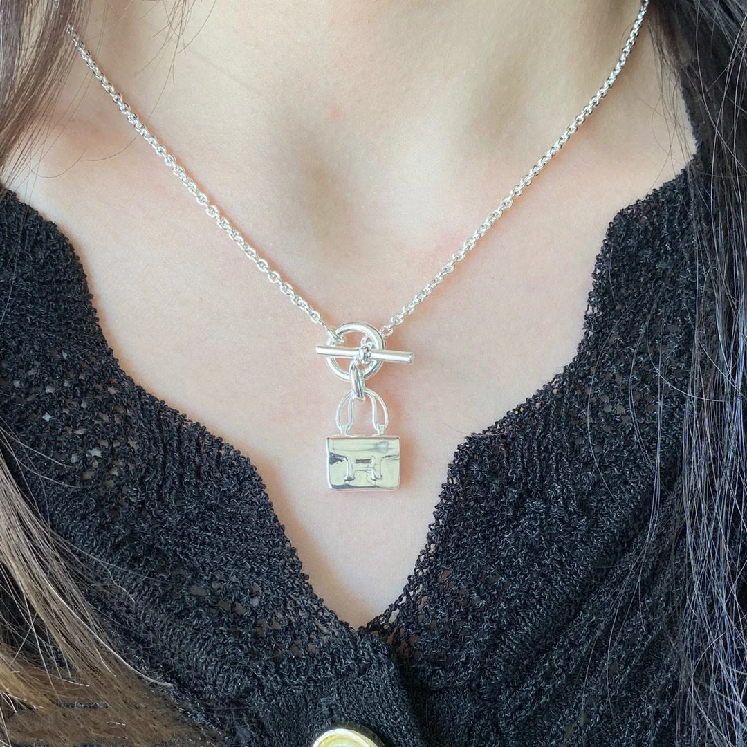[Hermes]CONSTANCE PEDANT SILVER NECKLACE