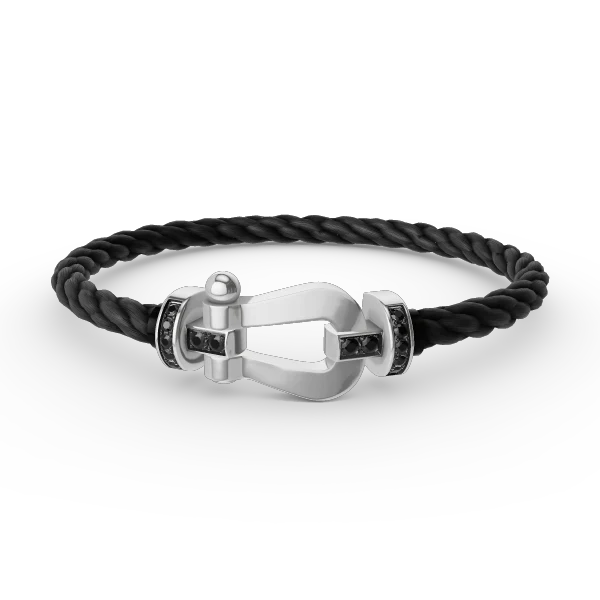 [Fred]FORCE LARGE HORSESHOE BLACK DIAMOND BRACELET SILVER