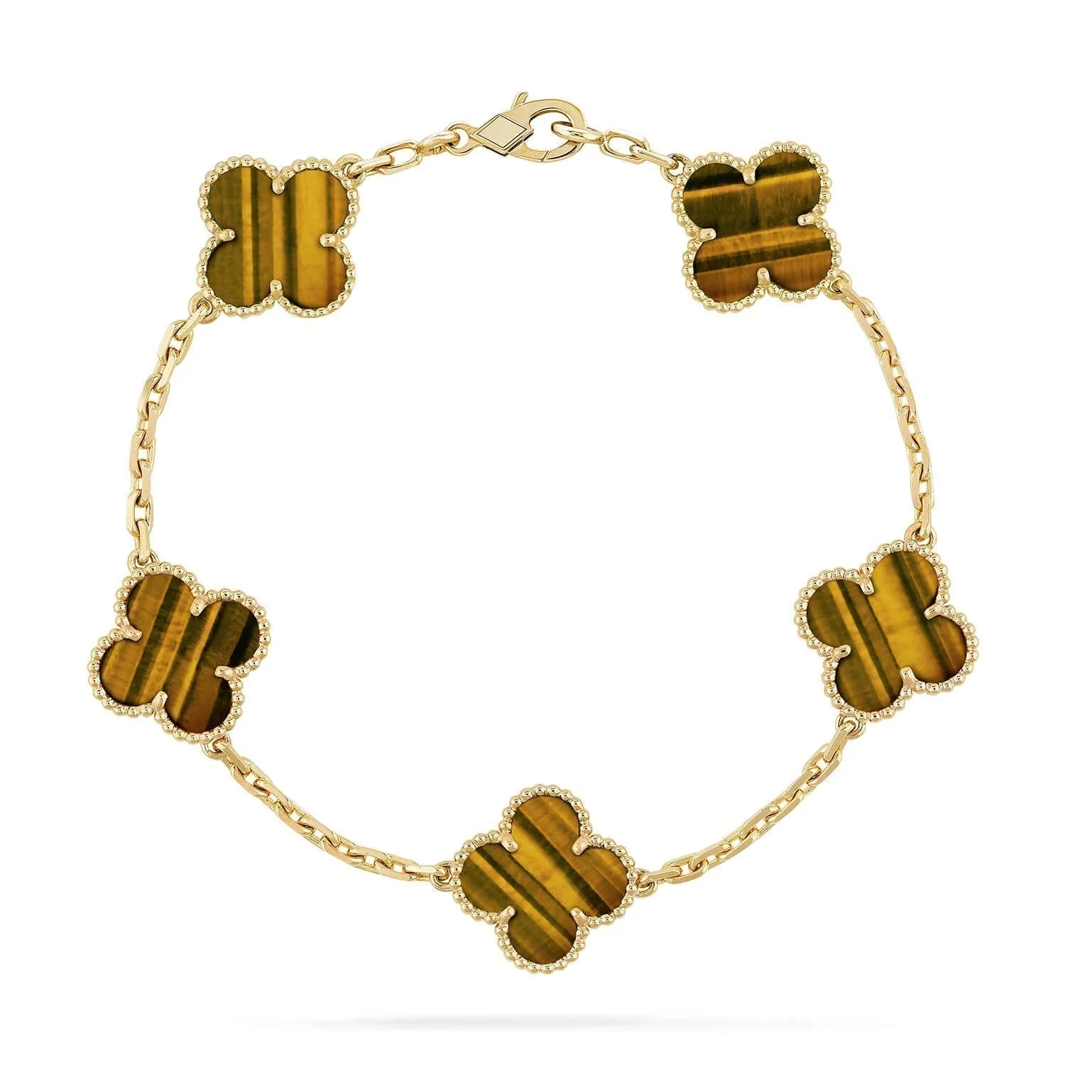 [Van Cleef & Arpels]  5 MOTIFS TIGER EYE BRACELET