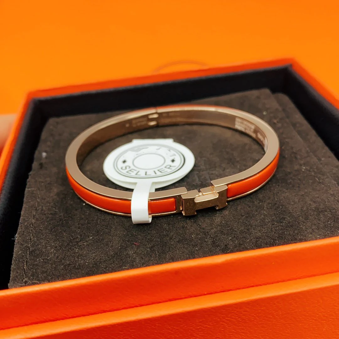 [Hermes]CLASSIC HM CLIC RED 8MM ENAMEL BRACELET