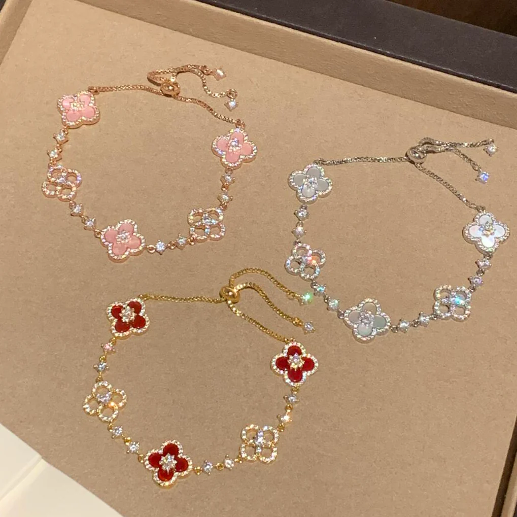 [Van Cleef & Arpels] 5 MOTIF PINK BLUE RED WHITE BRACELET