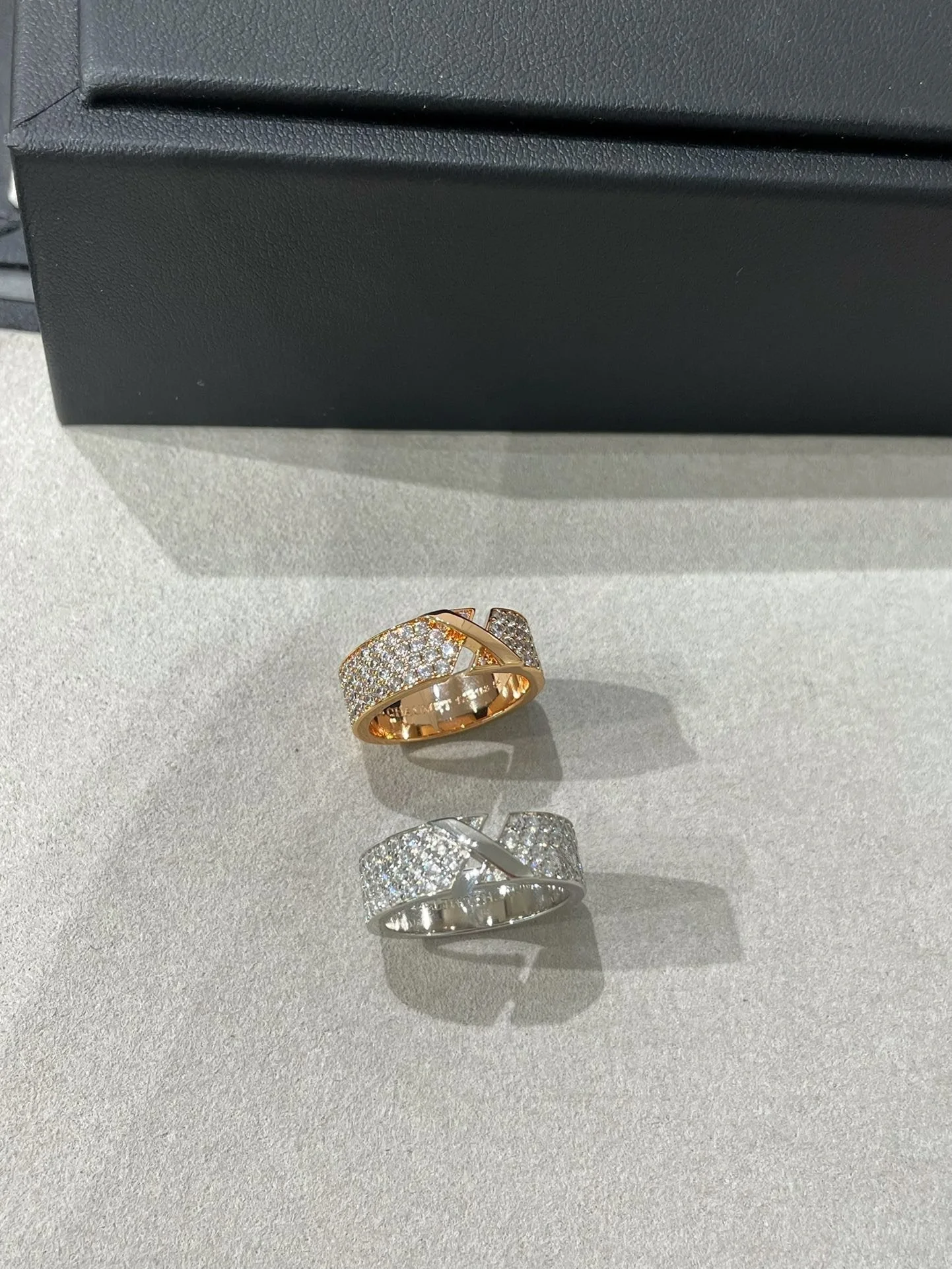 [Chaumet]LIENS EVIDENCE PINK GOLD DIAMOND PAVED RING