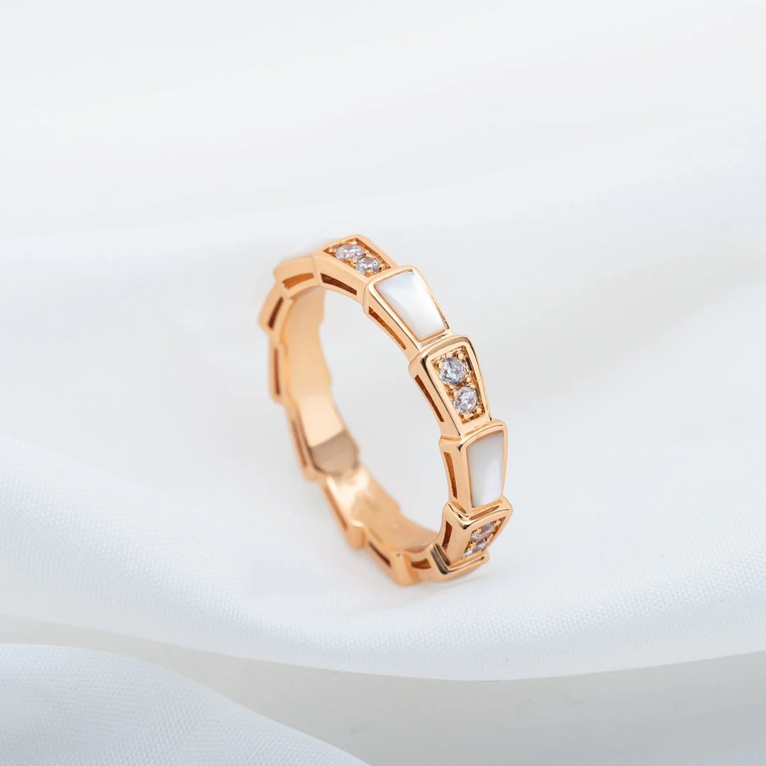[Bulgari]SERPENTI RING PINK GOLD DIAMOND MOP 3MM