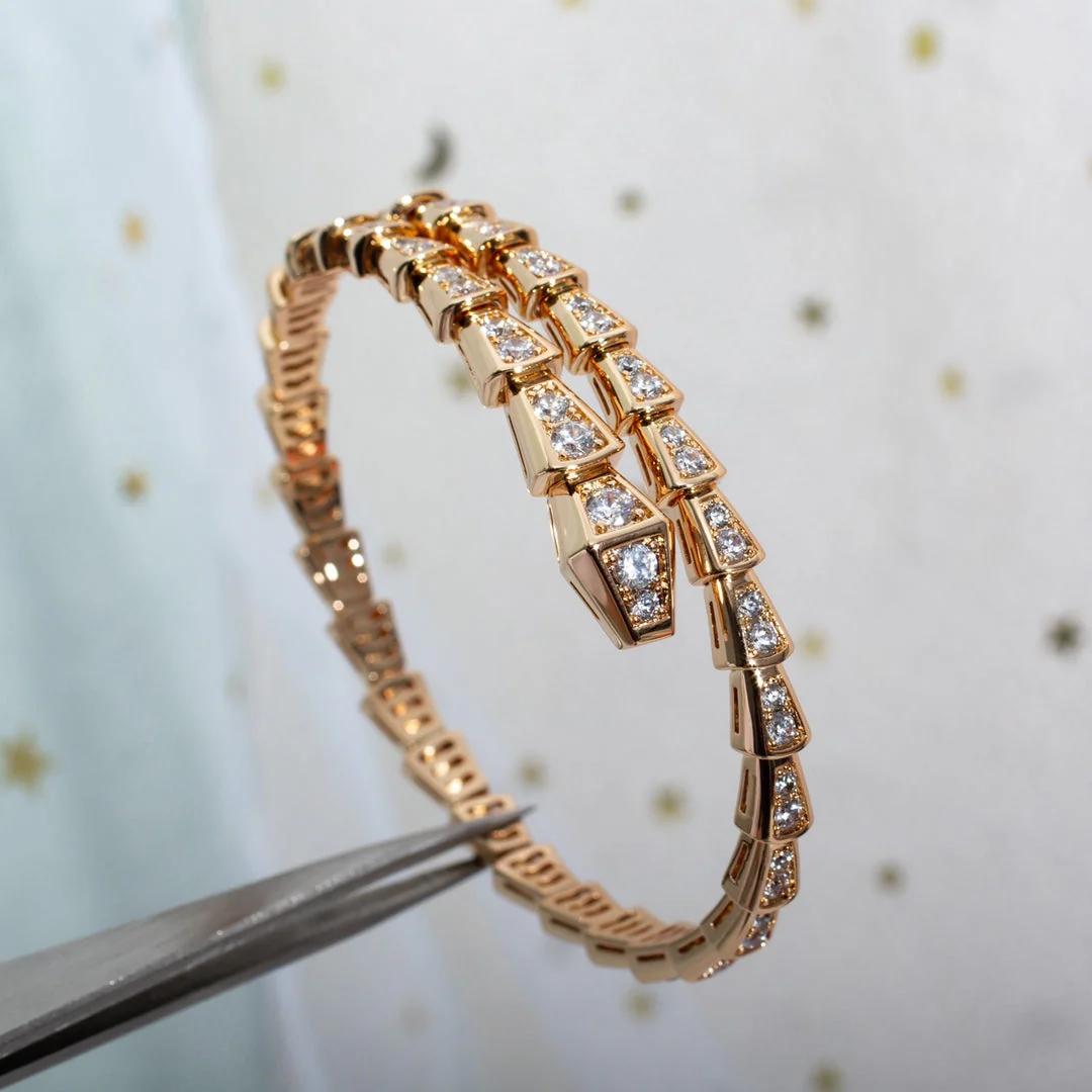 [Bulgari]SERPENTI BRACELET 6.8MM PINK GOLD DIAMOND