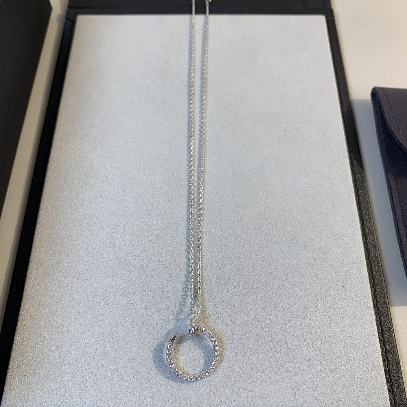 [Cartier]JUSTE NECKLACE SILVER DIAMONDS