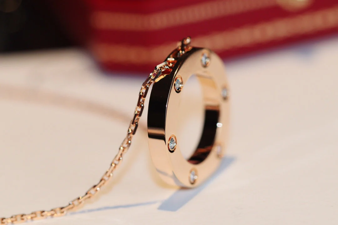 [Cartier]LOVE NECKLACE 16MM 6 DIAMONDS PINK GOLD