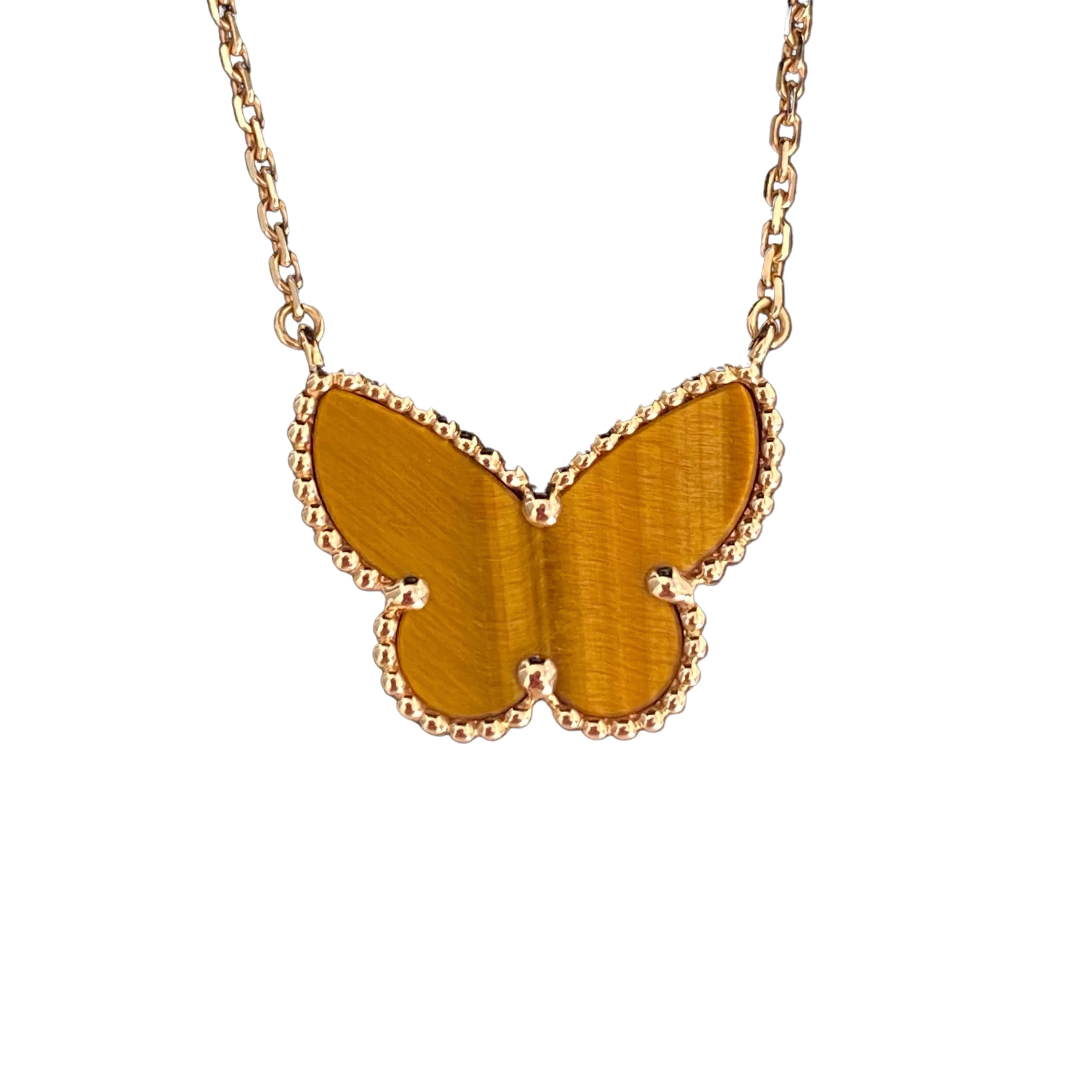 [Van Cleef & Arpels] TIGER__ EYE BUTTERFLY NECKLACE