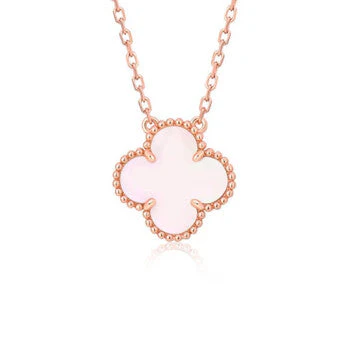 [Van Cleef & Arpels] 15MM PINK MOTHER-OF-PEARL SINGLE FLOWER NECKLACE