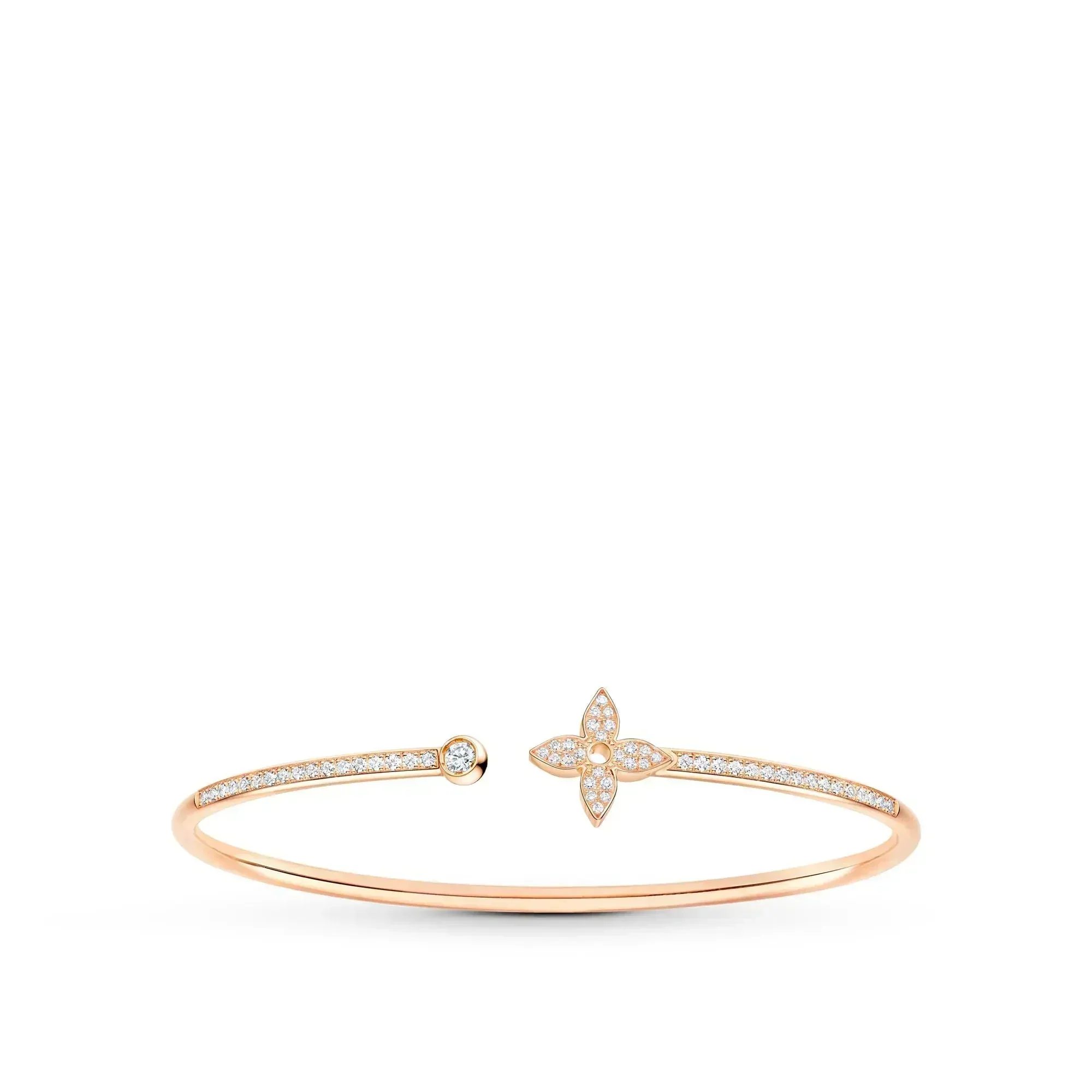 [Louis vuitton]IDYLLE PINK GOLD OPEN BRACELET DIAMOND PAVED