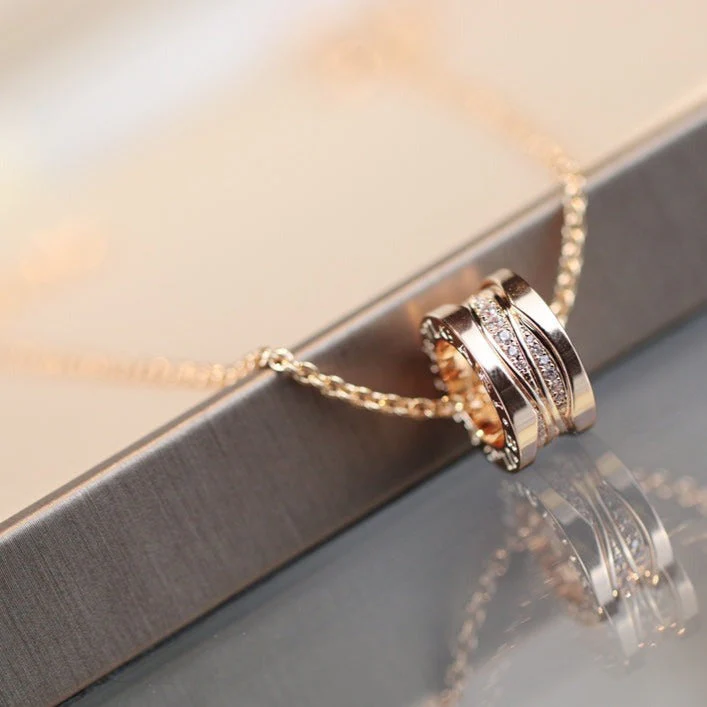 [Bulgari]ZERO 1 PINK GOLD DIAMOND NECKLACE