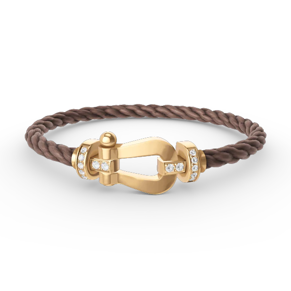 [Fred]FORCE LARGE HORSESHOE HALF DIAMOND BRACELET GOLD