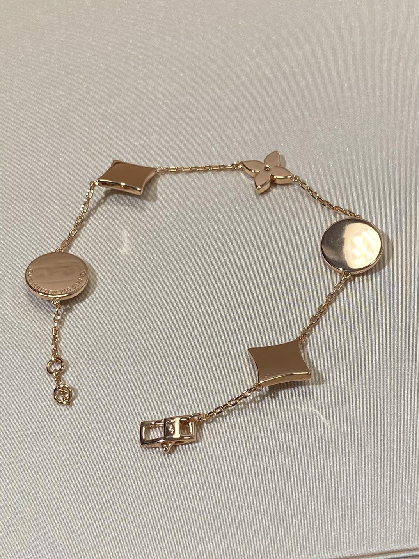 [Louis vuitton]STAR AND SUN 5 MOTIF MOP PINK GOLD BRACELET