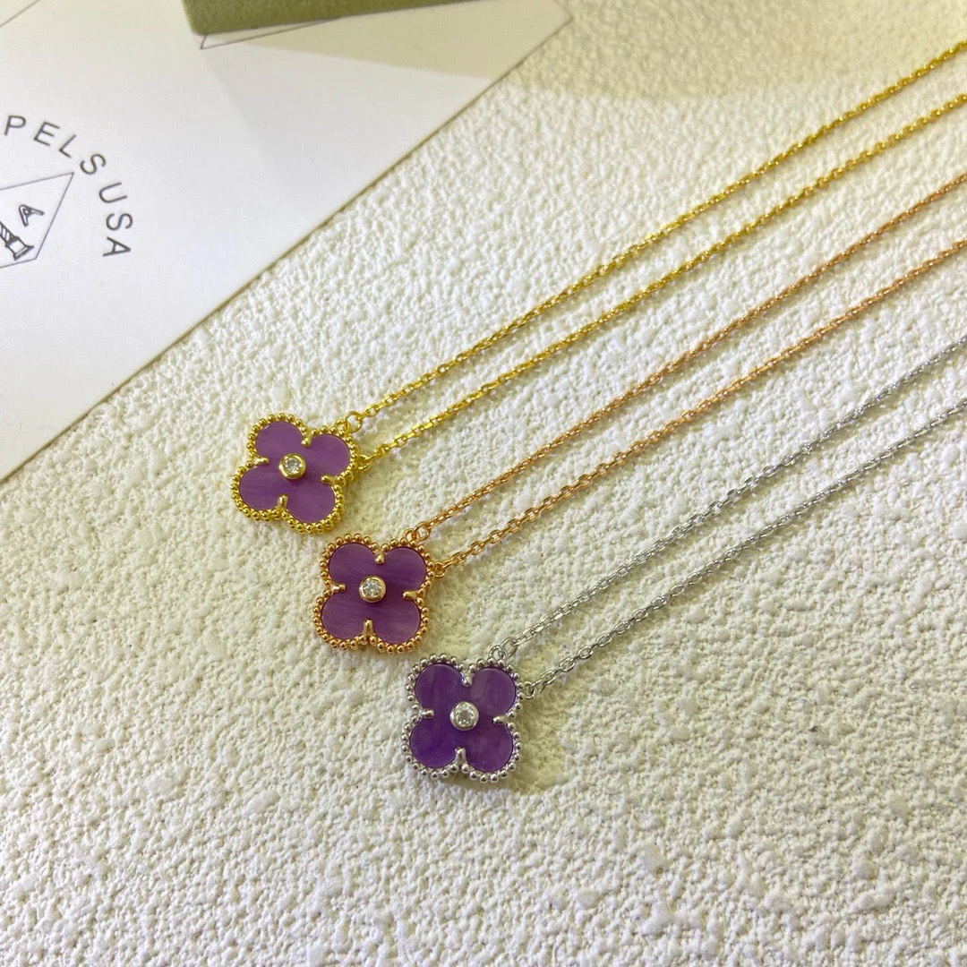 [Van Cleef & Arpels] 15MM DIAMOND  PURPLE VIOLET NECKLACE