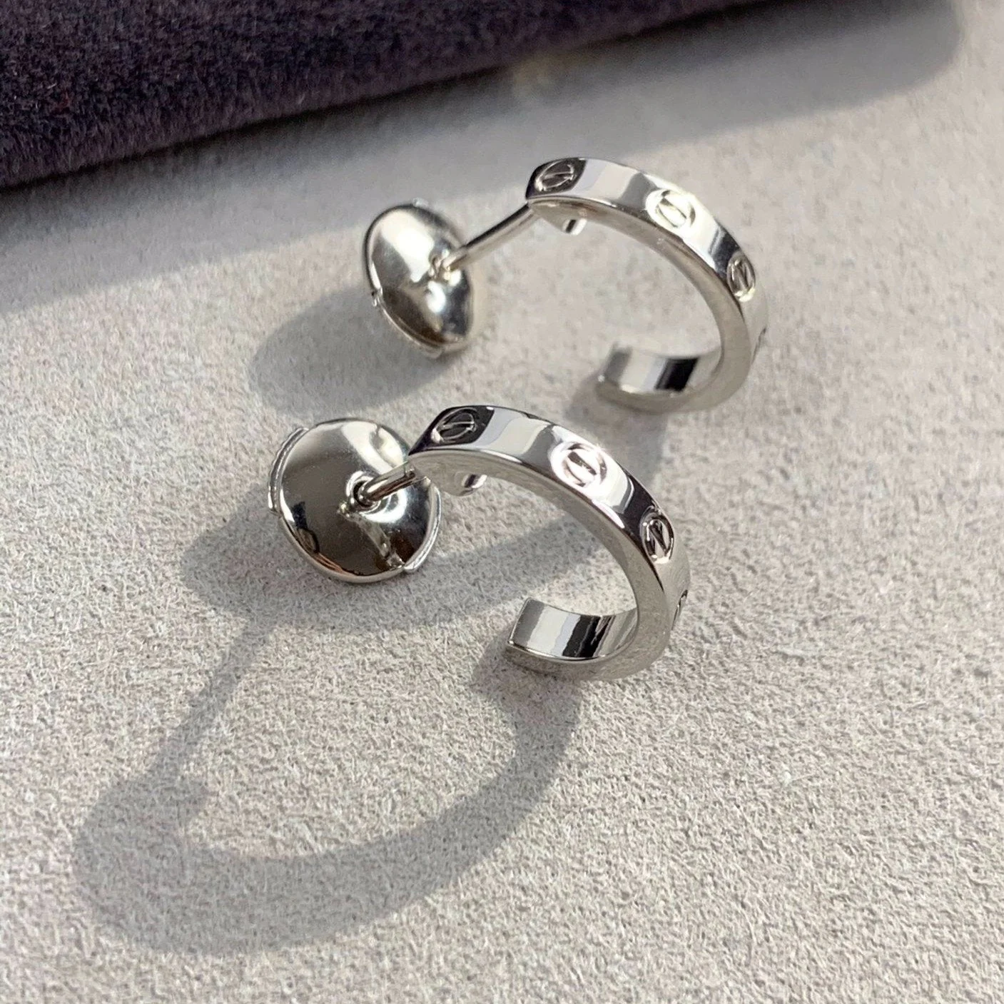 [Cartier]LOVE EARRINGS 2.65MM SILVER