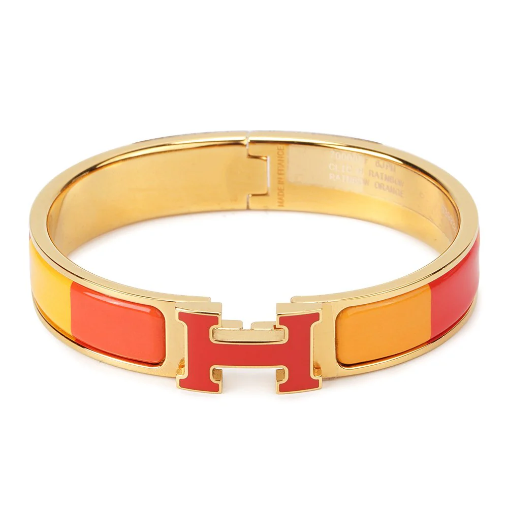 [Hermes]H BRACELET ORANGE RAINBOW CERAMIC