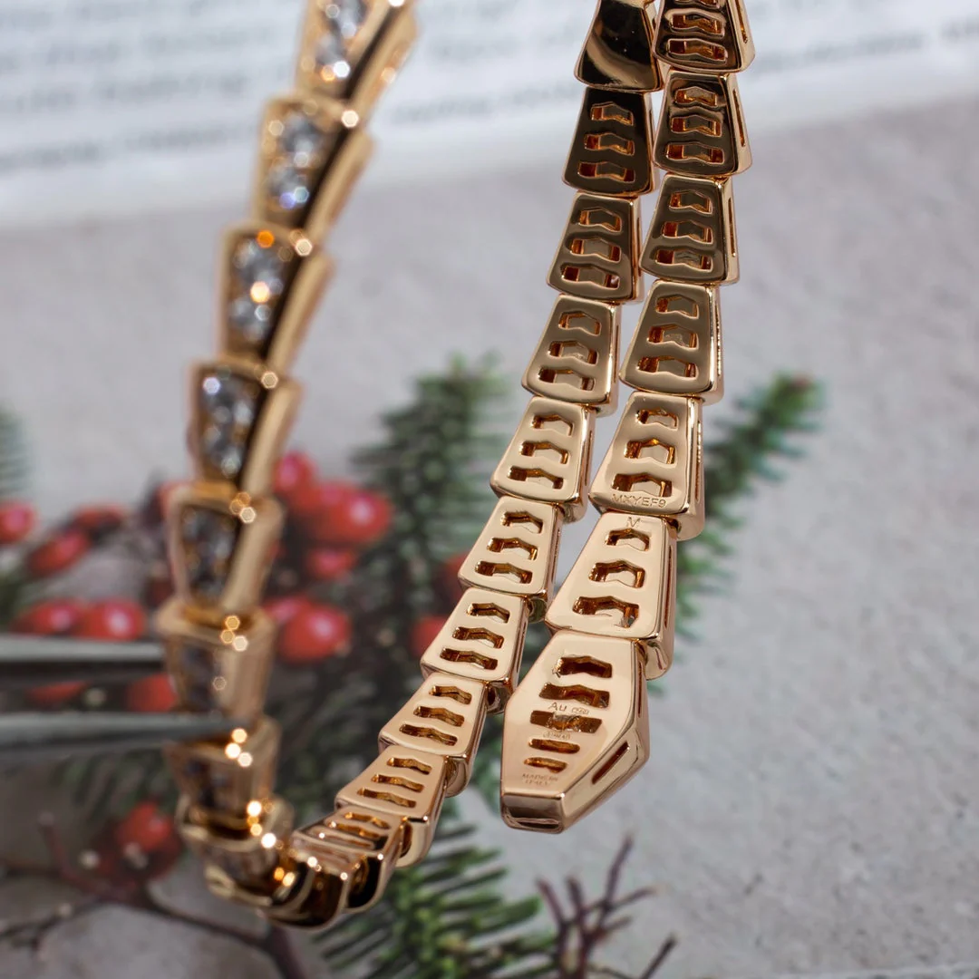 [Bulgari]SERPENTI BRACELET 6.8MM PINK GOLD DIAMOND