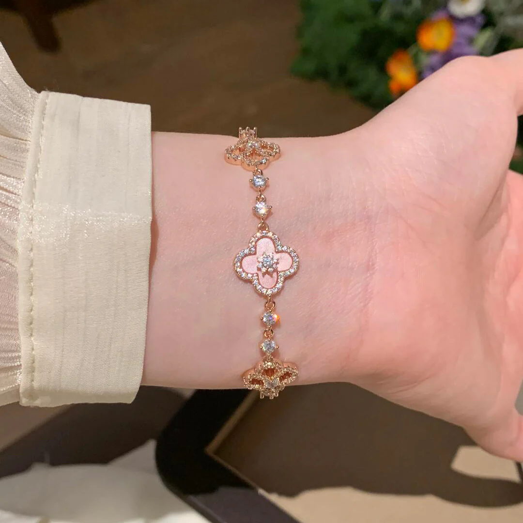 [Van Cleef & Arpels] 5 MOTIF PINK BLUE RED WHITE BRACELET