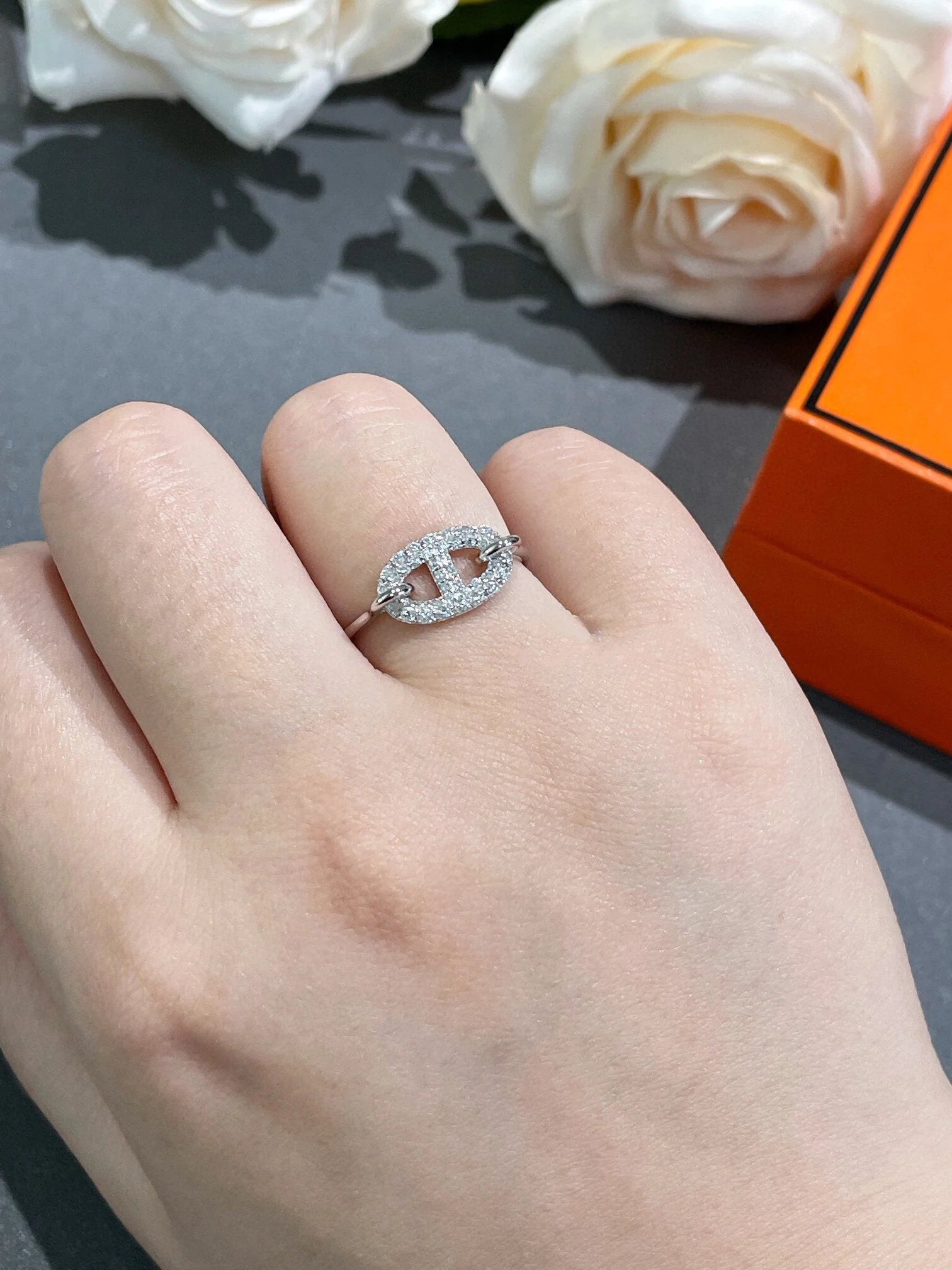 [Hermes]RONDE SMALL DIAMOND RING