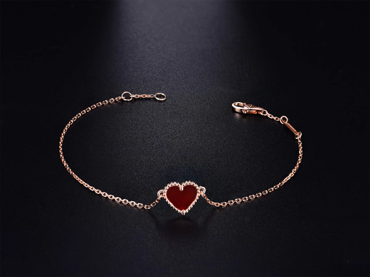 [Van Cleef & Arpels]HEART CARNELIAN PINK GOLD BRACELET