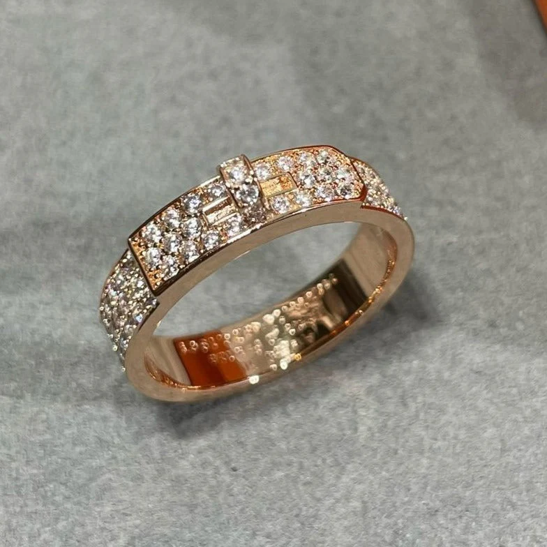 [Hermes]KELLY PINK GOLD DIAMOND RING