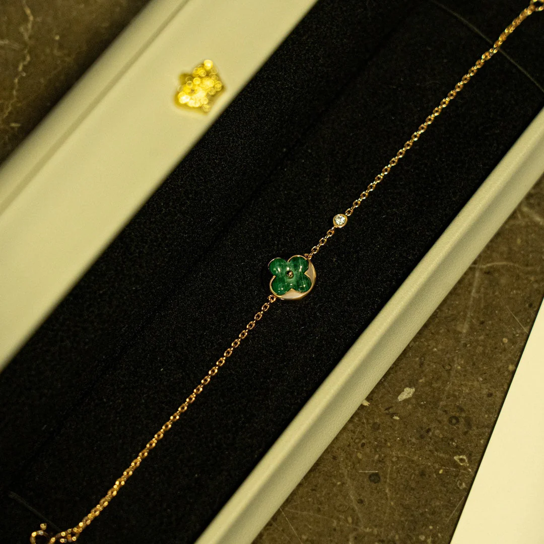[Louis vuitton]SUN MALACHITE 1 DIAMOND PINK GOLD BRACELET