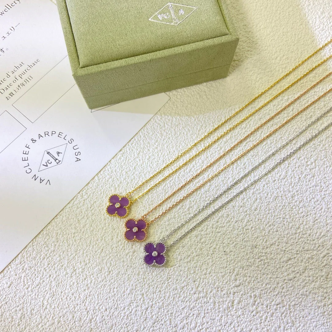 [Van Cleef & Arpels] 15MM DIAMOND  PURPLE VIOLET NECKLACE