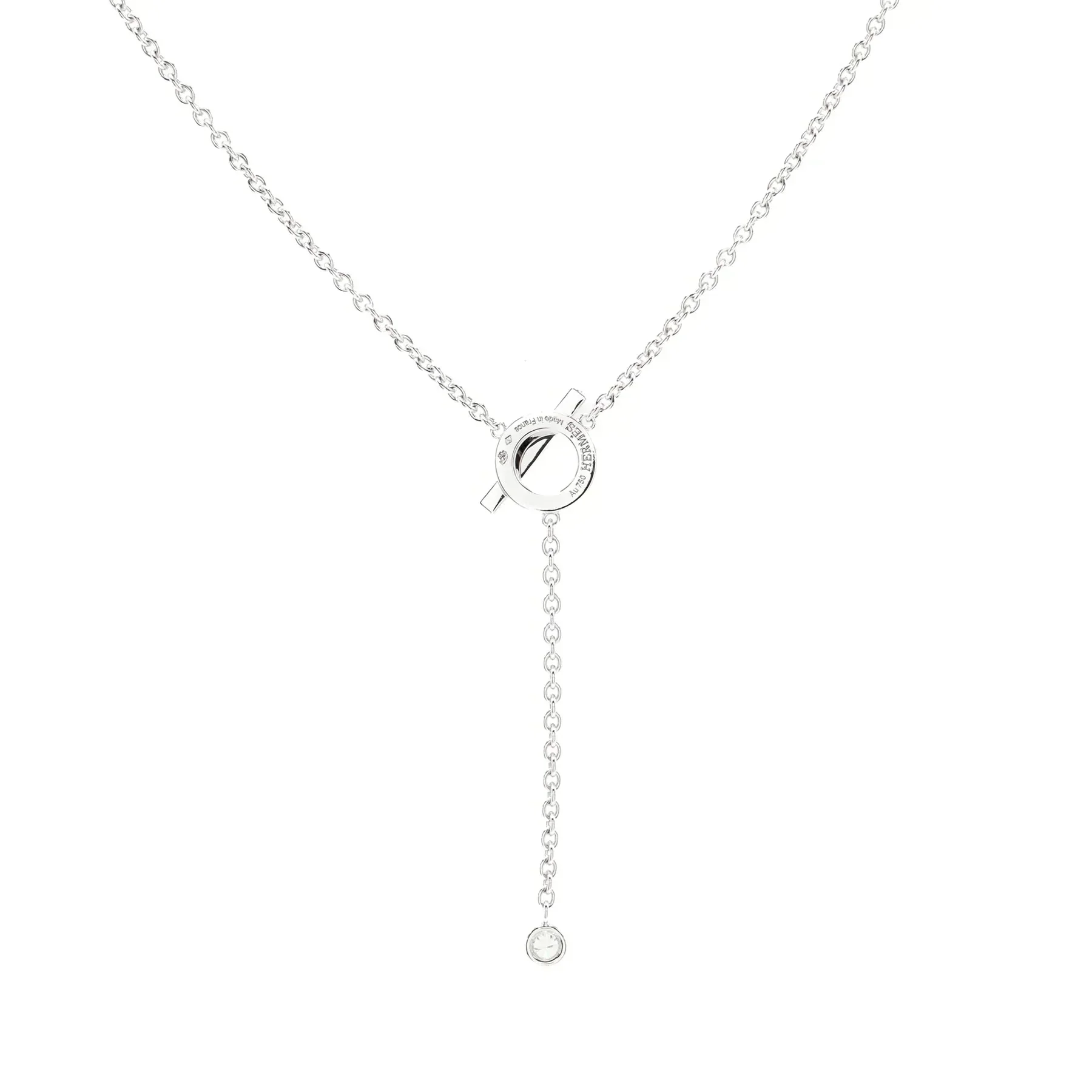 [Hermes]FINESSE SILVER DIAMOND NECKLACE