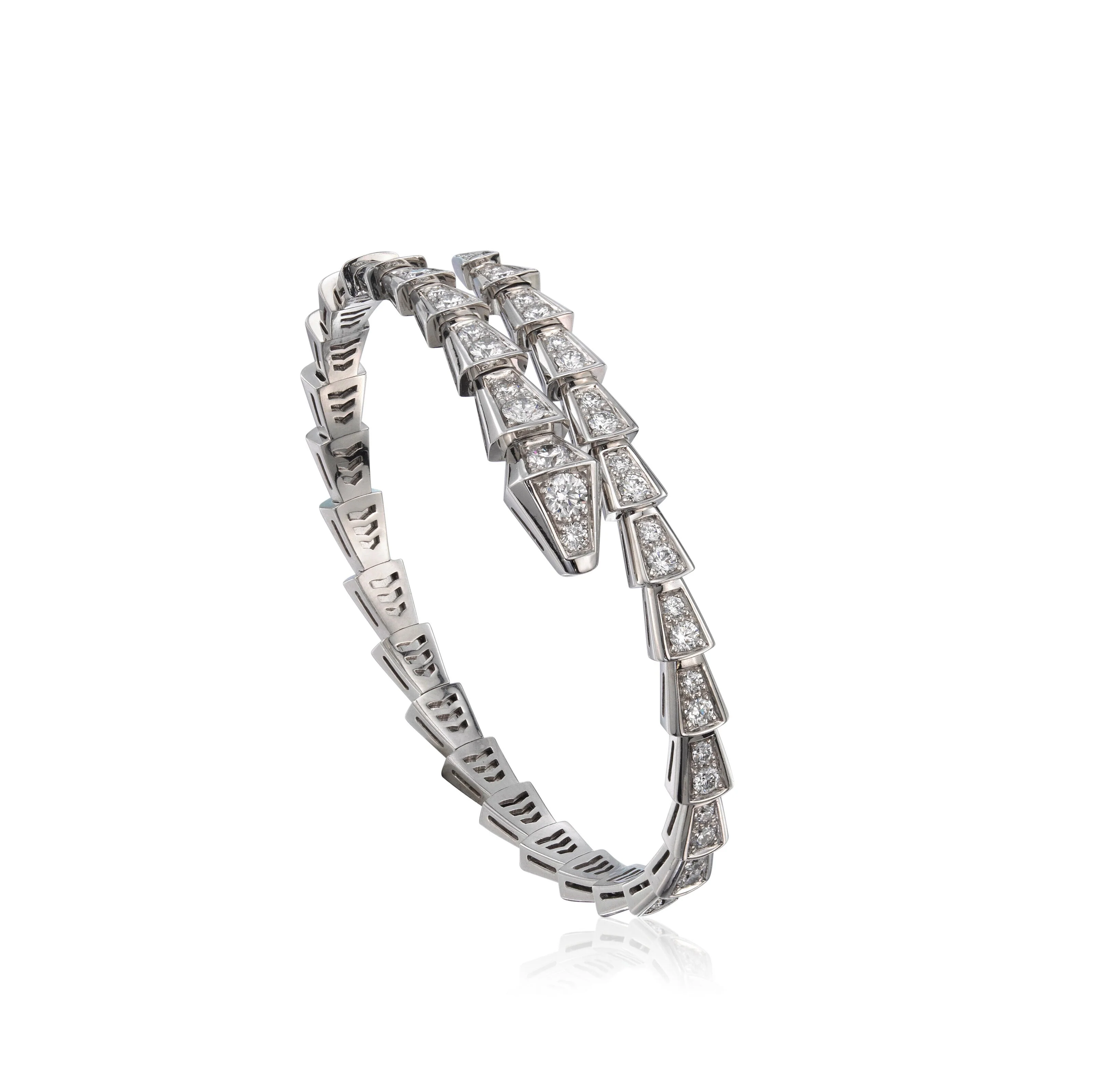 [Bulgari]SERPENTI BRACELET 6MM SILVER DIAMOND