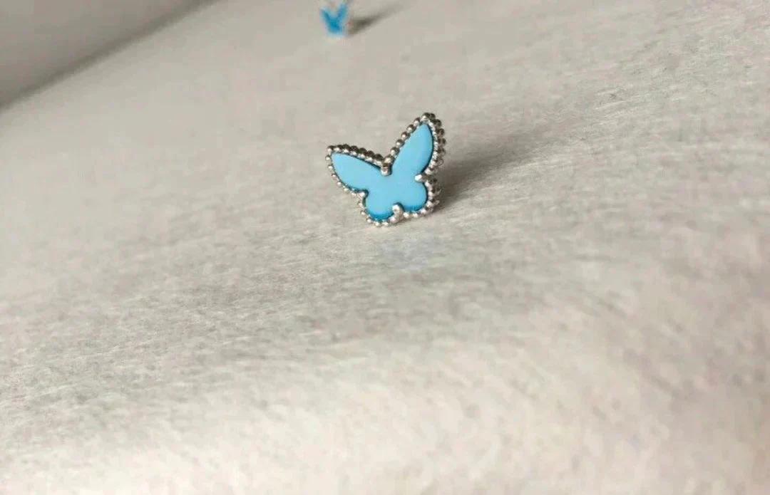 [Van Cleef & Arpels]BUTTERFLY TURQUOISE EARRINGS SILVER