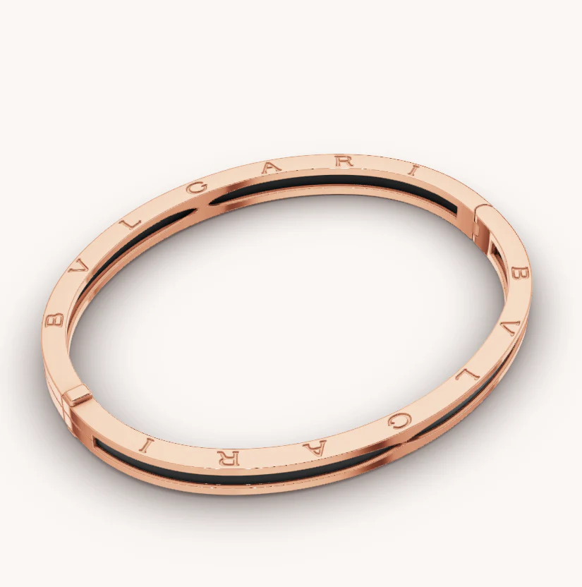 [Bulgari]ZERO 1 PINK GOLD WITH BLACK CERAMIC BRACELET