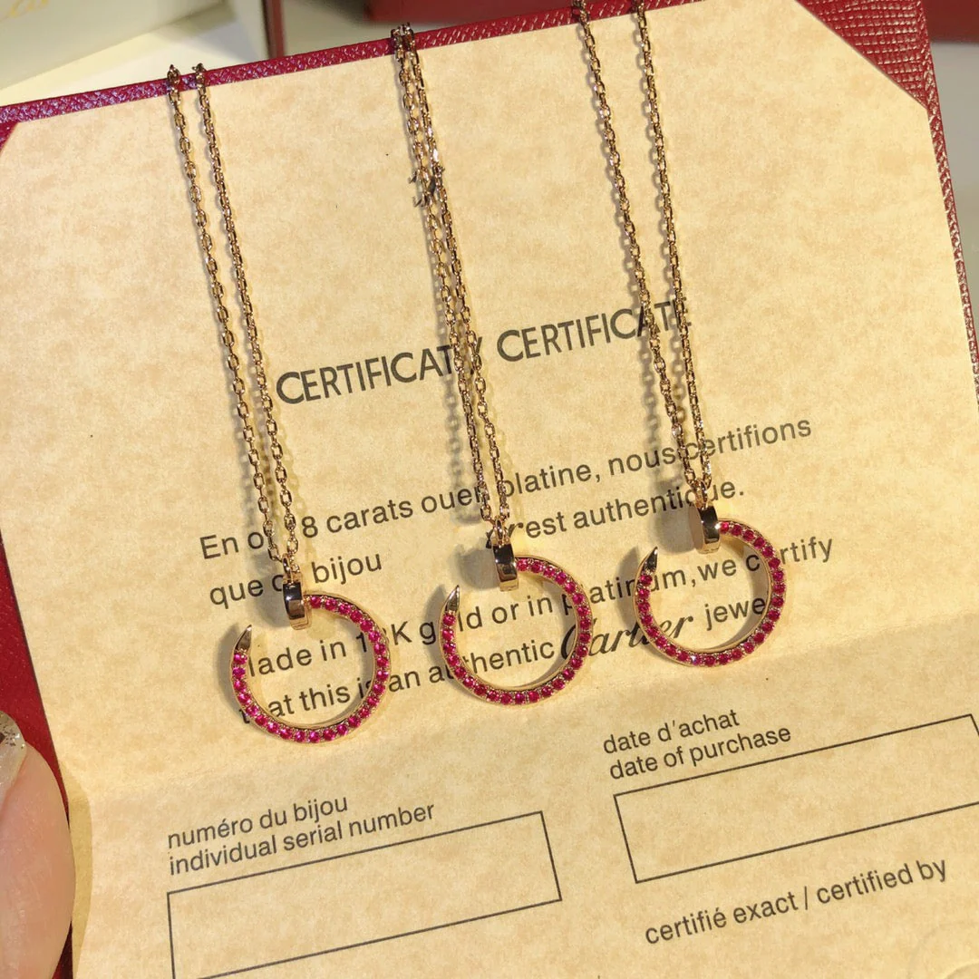 [Cartier]JUSTE NECKLACE GOLD RED DIAMONDS